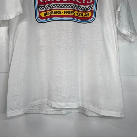 Checkers Burgers Shirt Mens XL Vintage T Shirt 90s Single Stitch Tee Rare USA